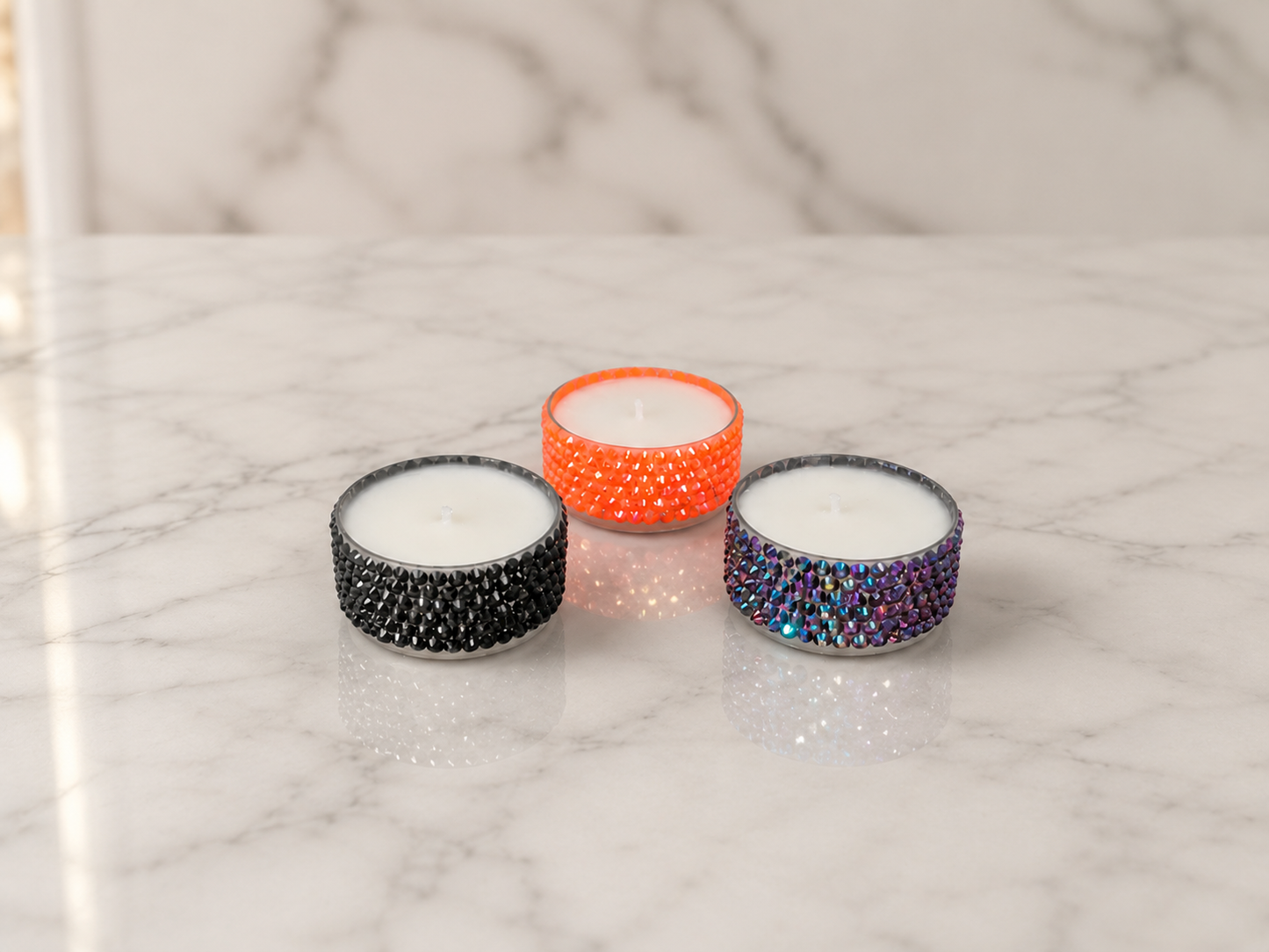 Seasonal Halloween Tealight Candles Luxury Bling Scented Décor Trio