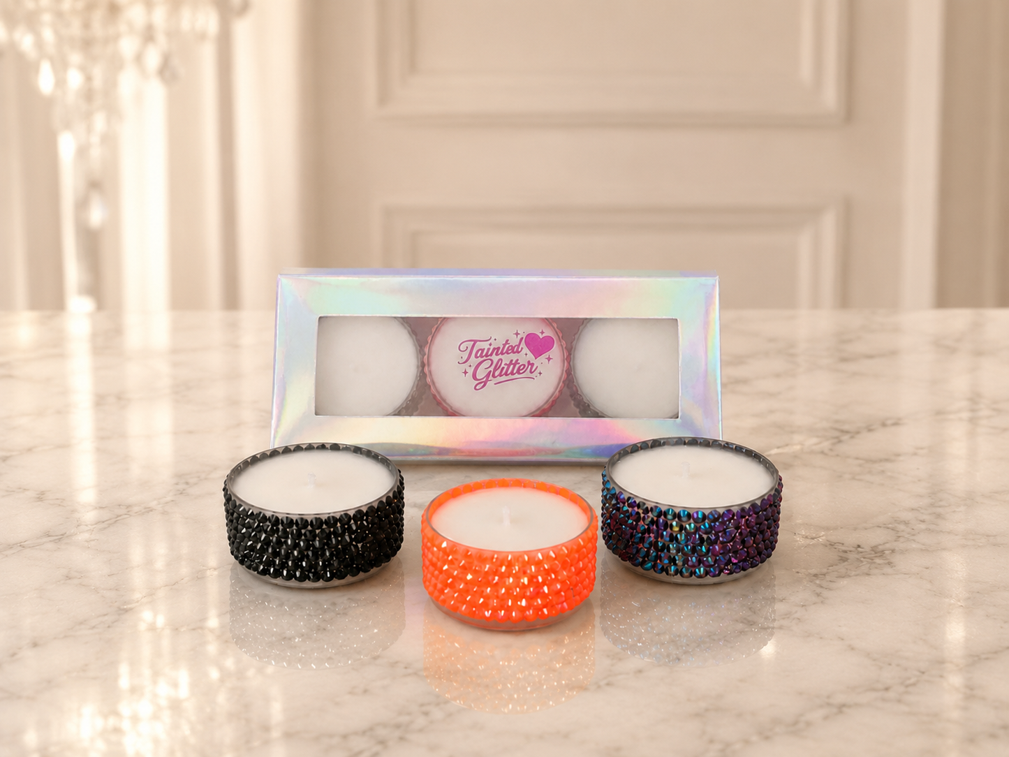 Seasonal Halloween Tealight Candles Luxury Bling Scented Décor Trio